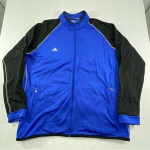Adidas Climawarm Men's Vibrant Blue and Black Windbreaker Jacket Size XL